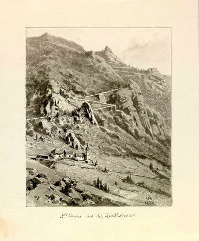 Vista di Santa Ana e dei tornanti di Ljubelj da Ladislav Benesch